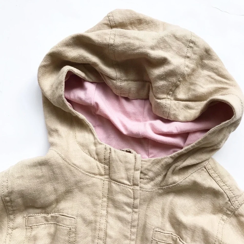 Old Navy khaki hooded safari jacket VGUC 5T
